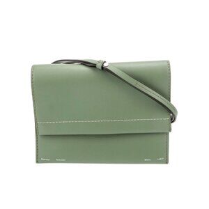 Proenza Schouler Crossbody Bag Purse Womens Sage Green Leather Accordion Flap